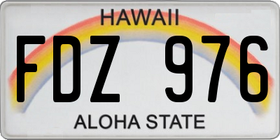 HI license plate FDZ976