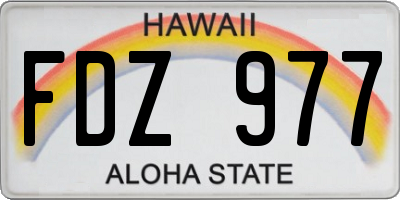 HI license plate FDZ977
