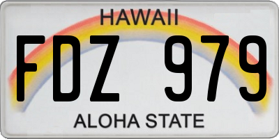 HI license plate FDZ979