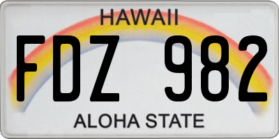 HI license plate FDZ982