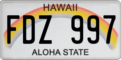 HI license plate FDZ997