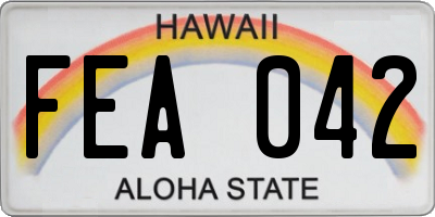 HI license plate FEA042