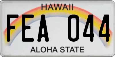 HI license plate FEA044