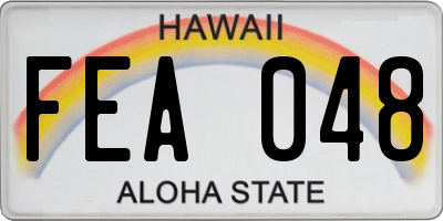 HI license plate FEA048