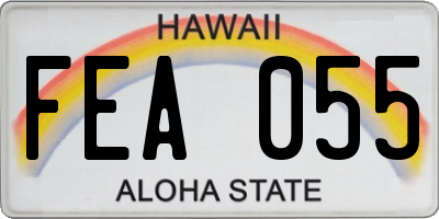 HI license plate FEA055