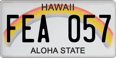 HI license plate FEA057