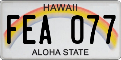 HI license plate FEA077