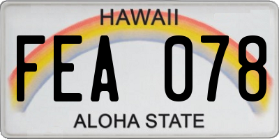HI license plate FEA078