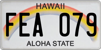 HI license plate FEA079