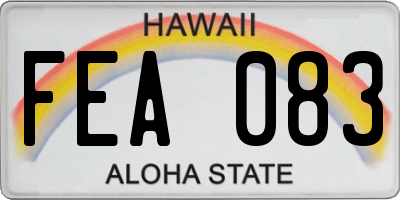 HI license plate FEA083