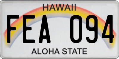 HI license plate FEA094