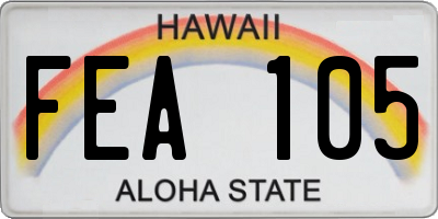 HI license plate FEA105