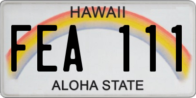 HI license plate FEA111