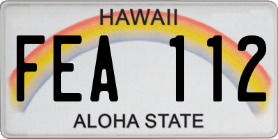 HI license plate FEA112