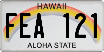 HI license plate FEA121