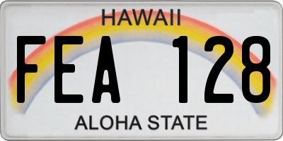 HI license plate FEA128