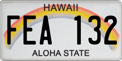 HI license plate FEA132