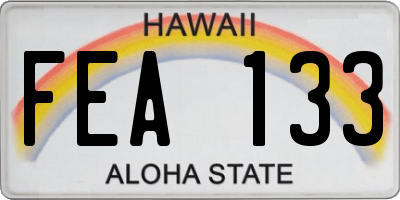 HI license plate FEA133
