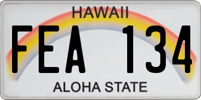 HI license plate FEA134