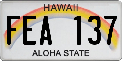 HI license plate FEA137