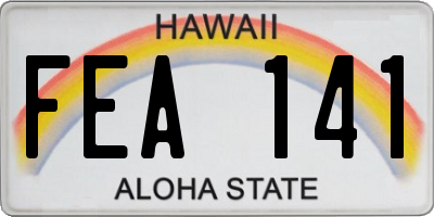 HI license plate FEA141