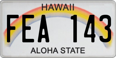 HI license plate FEA143