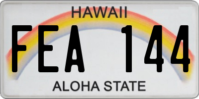 HI license plate FEA144