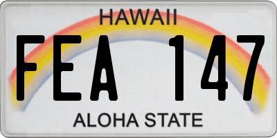 HI license plate FEA147