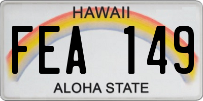HI license plate FEA149