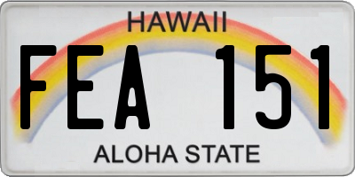 HI license plate FEA151