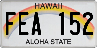HI license plate FEA152