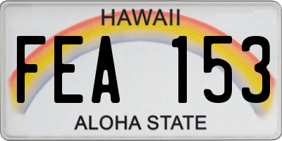 HI license plate FEA153