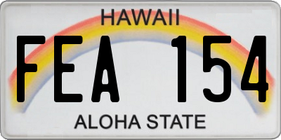HI license plate FEA154