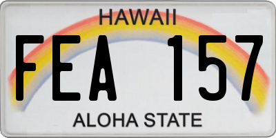 HI license plate FEA157