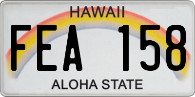 HI license plate FEA158