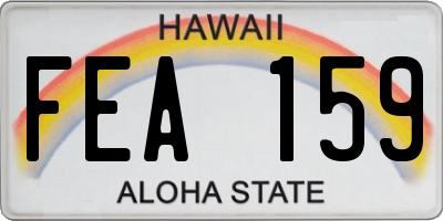 HI license plate FEA159