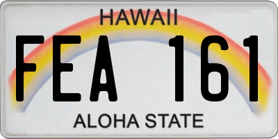 HI license plate FEA161