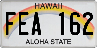 HI license plate FEA162