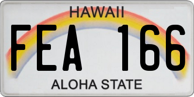 HI license plate FEA166