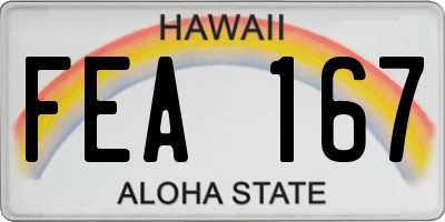 HI license plate FEA167