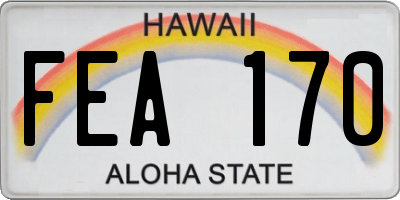 HI license plate FEA170