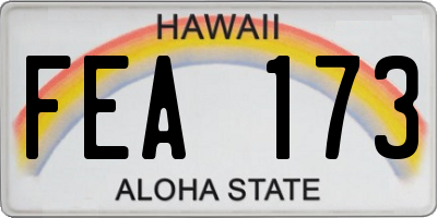 HI license plate FEA173