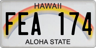 HI license plate FEA174