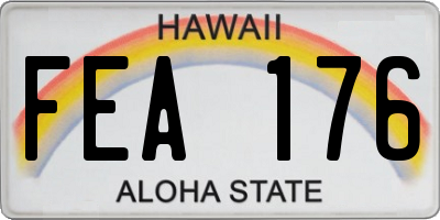 HI license plate FEA176