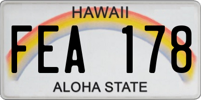 HI license plate FEA178