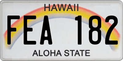 HI license plate FEA182