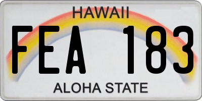 HI license plate FEA183
