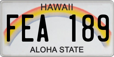 HI license plate FEA189