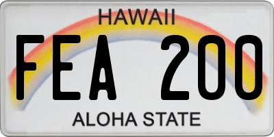 HI license plate FEA200