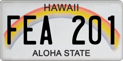 HI license plate FEA201